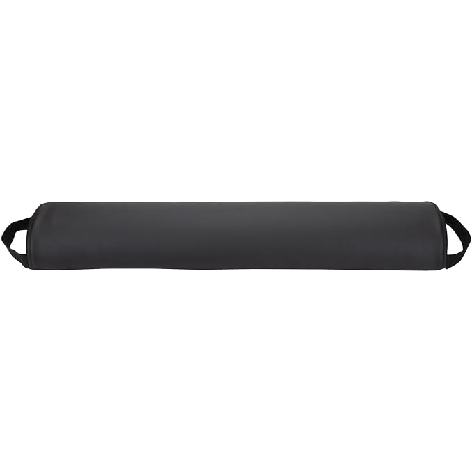 ForPro Premium Half-Round Bolster Pillow for Massage and Yoga, Oil and Stain-Resistant, 6”W x 3" H x 26”L, Black