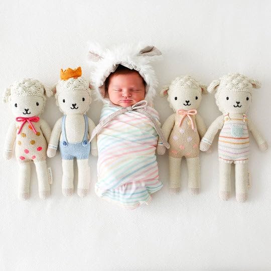 cuddle + kind Pastel Lucy The Lamb Regular 20" Hand-Knit Doll – 1 Doll = 10 Meals, Fair Trade, Heirloom Quality, Handcrafted in Peru, 100% Cotton Yarn