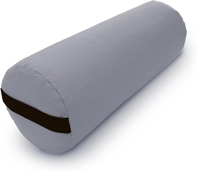 Bean Products Cotton Batting Yoga Bolster - Studio Grade Round or Rectangular Restorative Yoga Pillow for Pilates and Yin Practice - Soft Yet Firm Support with Cotton Cover - Made in The USA