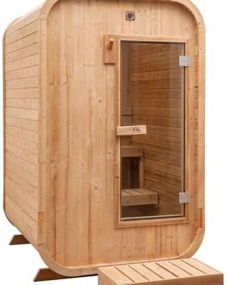 Customize Outdoor Cube Sauna Rooms,2-10 Person Canadian Cedar Steam Barrel Saunas,Customization of Size, Color, Front and Rear Windows, roof, Porch, Heater, Interior, etc