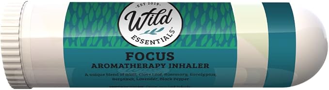 Wild Essentials Concentration 6 Aromatherapy Nasal Inhaler Multi Pack Made with 100% Natural, Therapeutic Grade Essential Oils to Help You Keep Alert, Focused and Determined
