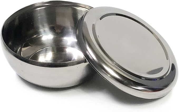 Stainless Steel Korean Kitchen Restaurant Dinner Soup Rice Bowl & Cover 2 Sets