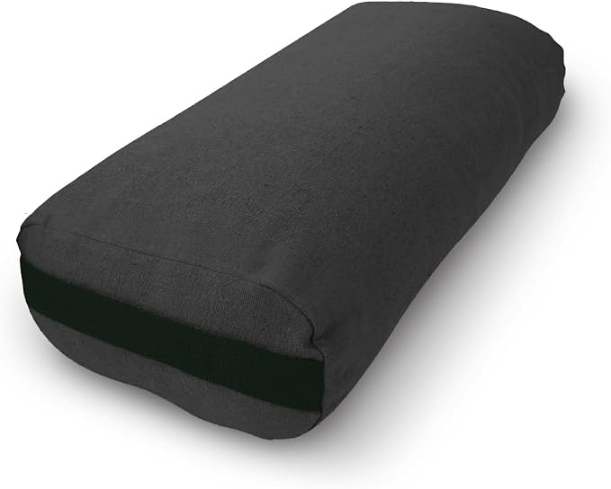 Bean Products Yoga Bolster - Made In The USA With Eco Friendly Materials - Round or Rectangular Support Cushions That Elevate Your Practice - Organic Hemp Cover