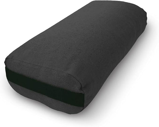 Bean Products Yoga Bolster - Made In The USA With Eco Friendly Materials - Round or Rectangular Support Cushions That Elevate Your Practice - Organic Hemp Cover