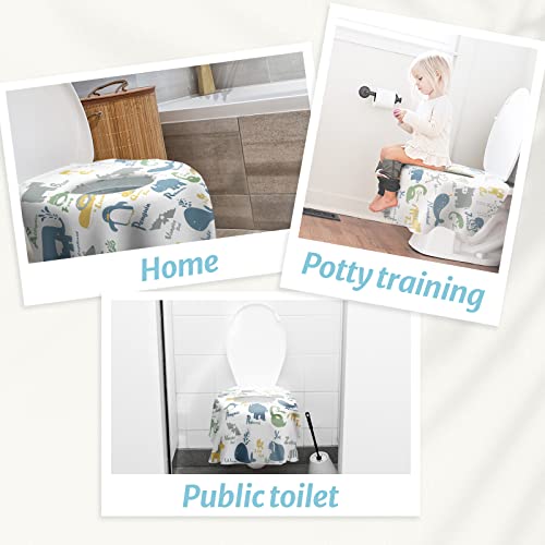Blissful Diary 20 Pcs Toilet Seat Covers Disposable for Toddlers & Adults, Extra Large Waterproof, Portable Package for Travel, Kids Potty Training (Pack of 2)