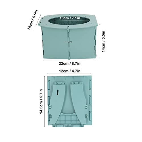 Portable Potty for Toddlers, Lightweight Travel Toilet with Carry Handle Ideal for Camping, Long Journeys Outdoor Use Foldable Baby Potty Trainer (Green)