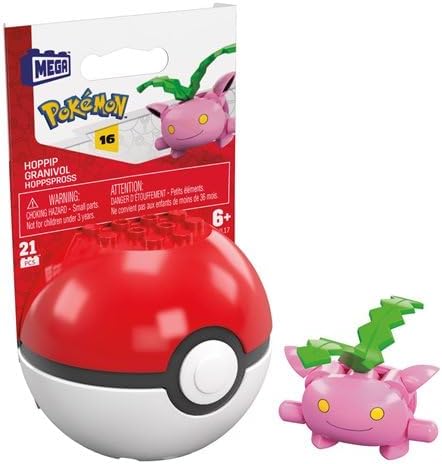 MEGA Pokémon Poké Ball Building Toy Set, Series 16, Cyndaquil, Ledyba, Mime Jr, Totodile, Chikorita, Hoppip, Ages 6+ FPM00-963G