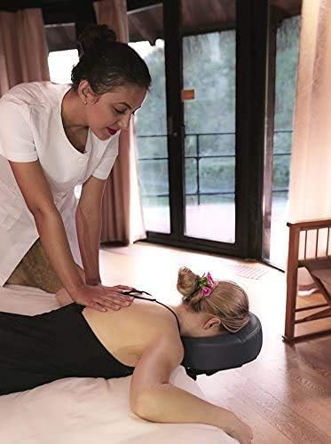 Master Massage Home Massage Kit Professional, Adjustable Headrest & PU Face Cushion for Private Masseuse, Face Down Mattress Top Massage Kit Family Use (Cream)