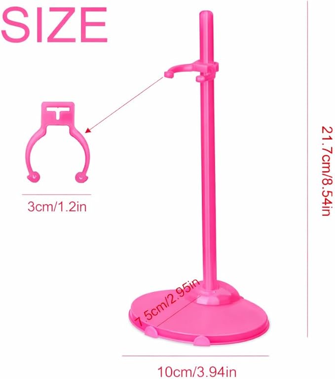 QINGZHE Stands Compatible with Barbie Doll, Pink Doll Stands for Display Barbie,22PCS Stands Compatible with Barbie
