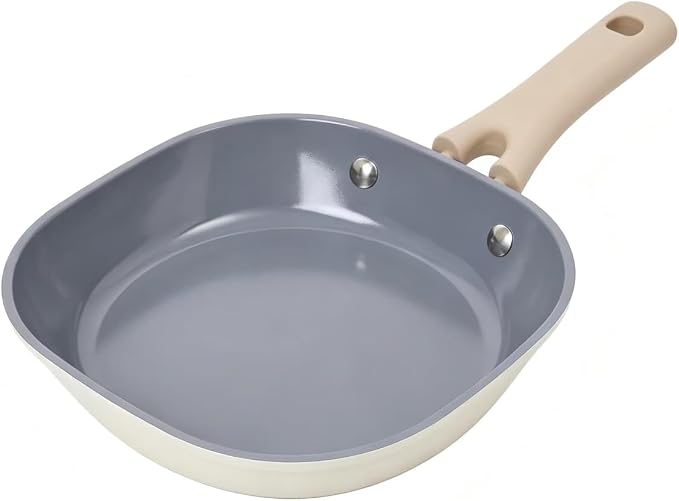 8 Inch Ceramic Nonstick Frying Pan - Dual Ceramic Coating Inside & Out, PFAS/PFOA-Free Skillet, Induction Compatible & Dishwasher Safe, Stay-Cool Handle, Eco-Friendly Egg Pan
