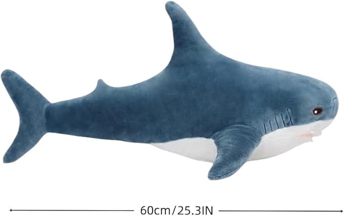 23.5-inch Plush Shark Toy Pillow, Giant Shark Stuffed Animal,Soft Shark Cushion Pillow Shark Plush Pillows,Chubby Stuffed Shark Toy - Children s Boys and Girls Room Decoration Bedtime Gift