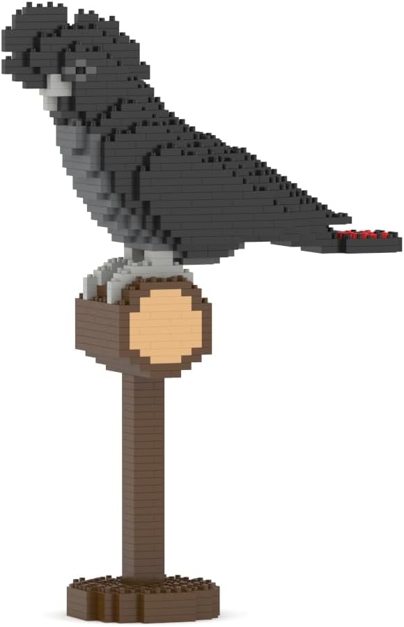 JEKCA Red-Tailed Black Cockatoo 01S | Parrot Plastic Building Blocks | Age 14+