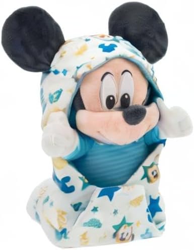 DISNEY STORE Unisex-Children Babies Collection: Mickey Mouse Plush in Swaddle with Detailed Plush Features - Official Soft Toy - Stuffed Animals for Babies - Perfect for Fans & Kids