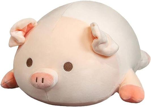 lannery Pig Stuffed Animal Hugging Pillow, Soft Fat Pig Plush Toy Gifts for Kids, Valentine, Christmas (Round Eyes, 15.7")