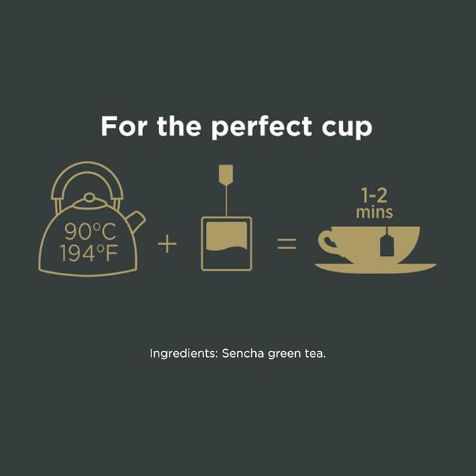 Taylors of Harrogate Pure Green Tea, Individually Wrapped Bags, 20 Count (Pack of 1), Delicate, Mellow and Crisp, Caffeinated, Enjoy Hot or Iced, 20 Teabags