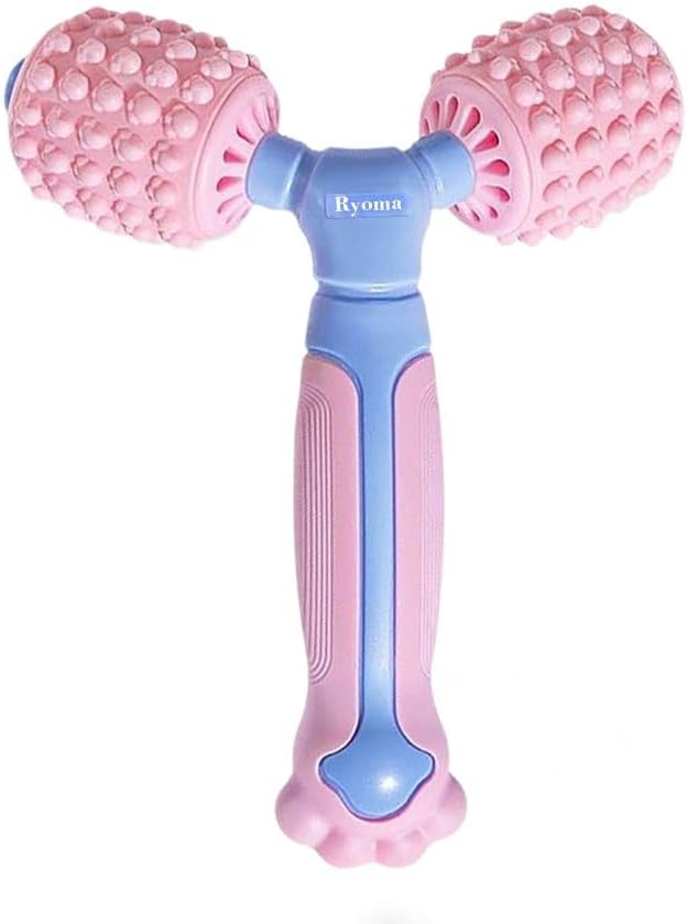 Ryoma Cat Paw Dual-Roller Massager, Portable Handheld Massage Roller, Muscle Kneading Sensation, Silicone Softness Comfortable Massage Tool, Suitable for Gifting and Personal Use