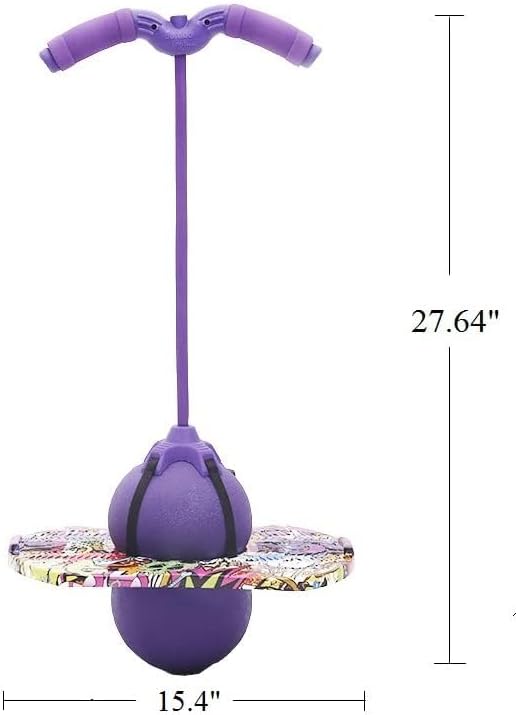 Pogo Ball with Handles for Kids & Adults, Balance Bounce Ball, Trick Board for Girls and Boys Ages 6 and up (Purple-Colourful)