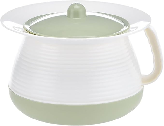 Cabilock Plastic Chamber Pot with Lid 8.27X7.28X5.51 Inch Portable Covered Urinal Pot for Children and Adults Spittoon Home Hospital Travel Pee Potty