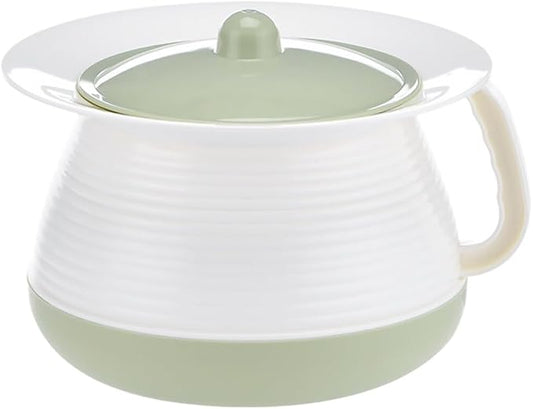 Cabilock Plastic Chamber Pot with Lid 8.27X7.28X5.51 Inch Portable Covered Urinal Pot for Children and Adults Spittoon Home Hospital Travel Pee Potty