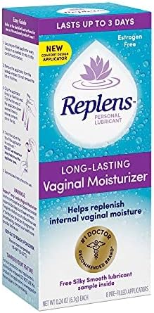 Replens Long-Lasting Vaginal Moisturizer, 8ct with Single-use applicator (Pack of 2)