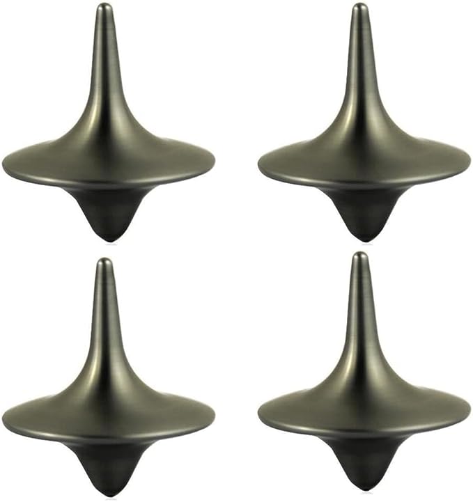 4 Pcs Accurate Spinning Top,Portable Precision Metal Premium Exquisite Perfect Balance Desktop Gyro Toys Vintage Totem Zinc Alloy Toy Spinning Top Desk EDC Little Fidget Toy Spinning Tops