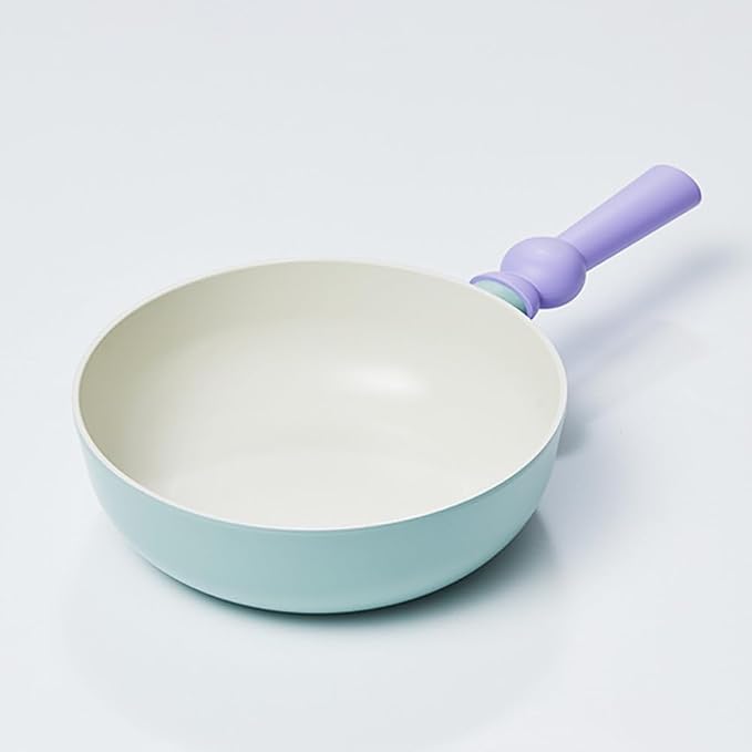 Neoflam Better Finger Cookware Set - Mint and Yellow, Beginner 3-Piece Ceramic Coating Kitchen Pot and Wok