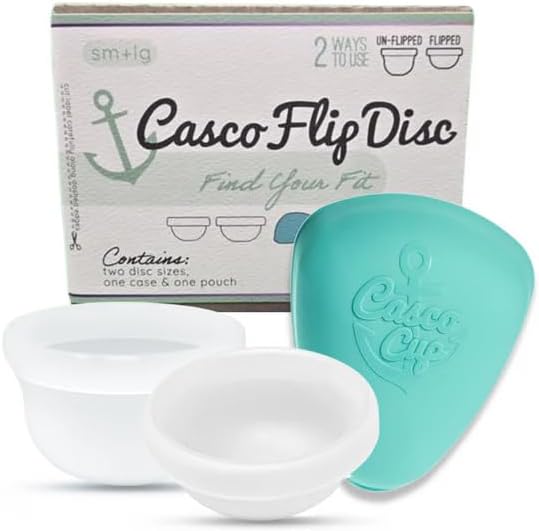 Casco Flip Menstrual Disc - Includes Case & Instructions - Silicone Period Disc for Women - Made in Maine, USA - Reusable (Large and Small)