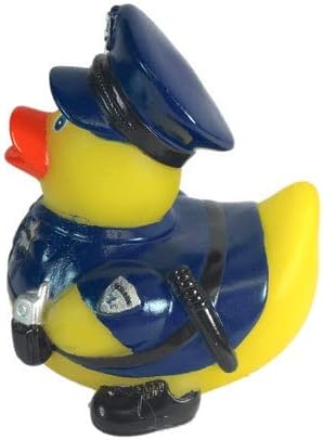 3" Rubber Duck [Sealed Hole, Floats Upright] - Baby Safe Bathtub Bathing Toy - Police Rubber Duck