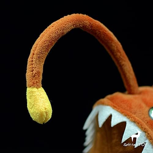 Simulation Anglerfish Stuffed Animals 10inch, Cute Soft Anglerfish Fish Plush Toy Children Room Decoration Pillows