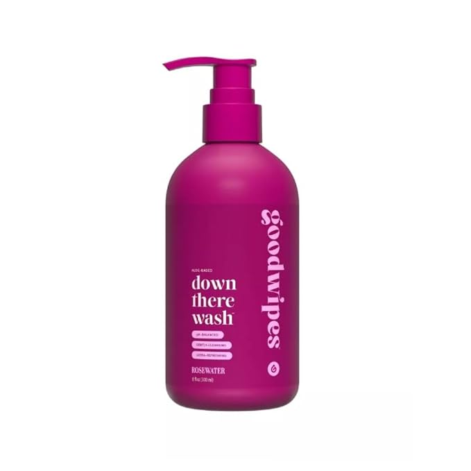Down There Wash Rosewater Aloe-Based Intimate Cleanser, pH-Balanced with Calendula and Sage, 8 fl oz