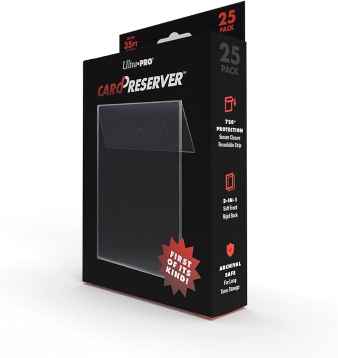 Ultra Pro CardPreserver 25-Pack Transparent Collector Trading Card Protective Sleeves - Acid-Free, PVC-Free Polypropylene, 720° Security, Easy Loading