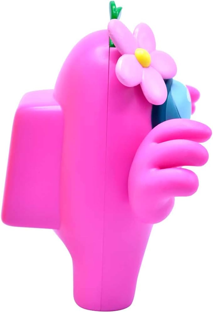 Just Toys Among US 5″ Collectible Figure – Pink with Flower | Officially Licensed, Collector's Window‑Box Packaging