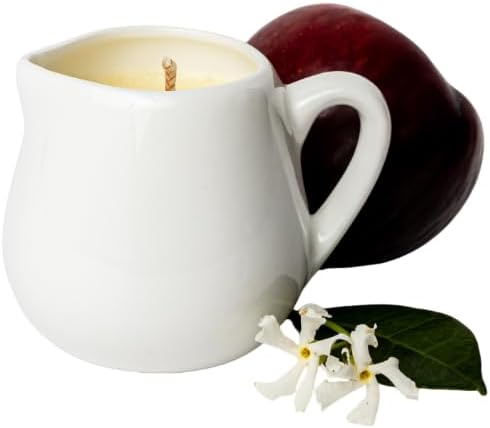 Massage Candle Fresh Plum & Jasmine – Warm Body Oil Candle with Natural Butters – Sensory Self-Care & Skin Moisturizing - 2.6 Oz White Carafe with Handle – Second Life Get On Your Stomach