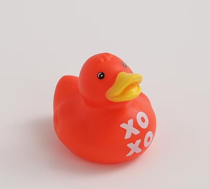 12pcs Rubber Ducks,Favor or Small Prize,Bath Decor Party Favors for Kids (Valentine Duck)