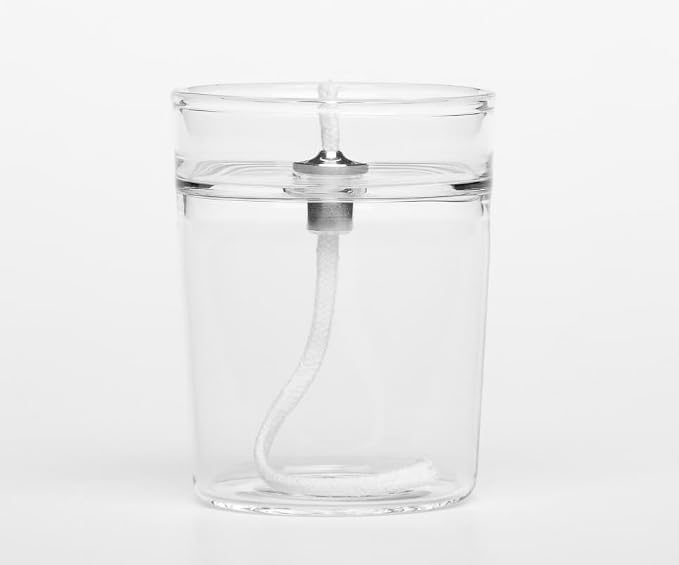 Firefly Fuels Glass Oil Warmer for Essential Oils - Zen Petite, Refillable Reusable Liquid Candle with Glass Deck. Aromatherapy, Indoor and Outdoor Lighting. Use with Liquid Paraffin or Lamp Oil