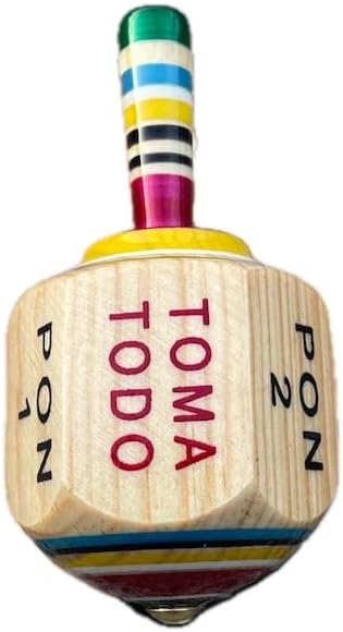 Toma Todo - Mexican Fiesta, Perfect for Adult Only Family Parties, Adults, Bachelor Parties, Wooden Spinning Top (Large)
