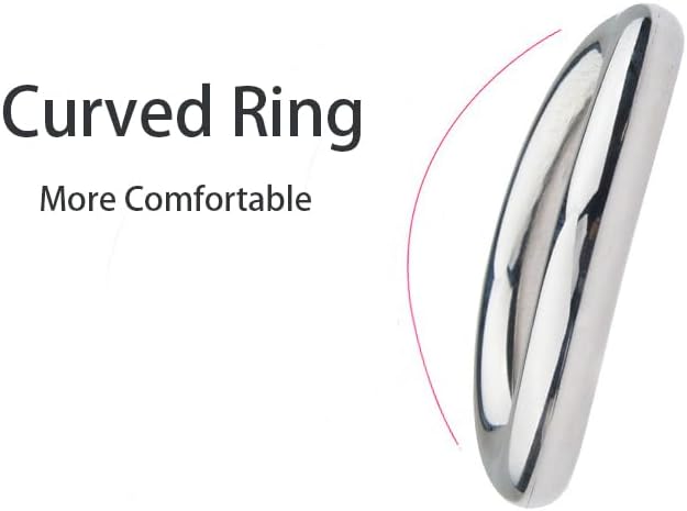Metal Cock Ring Metal Penis Ring Testicle Ring Arc Ring Without Edges Sexual Stimulation Device Prolonged Erection Sex Toy for Men (2“Large)