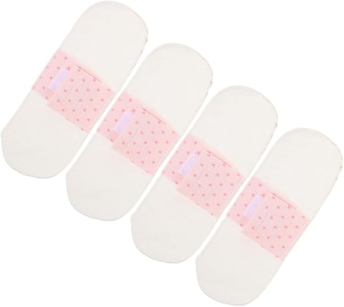 Reusable Cotton Menstrual Pads 4pcs Washable Panty Liners Soft Breathable Cloth Liners for Pregnancy Postpartum 21cm Waterproof Sanitary Napkin Underwear Pads