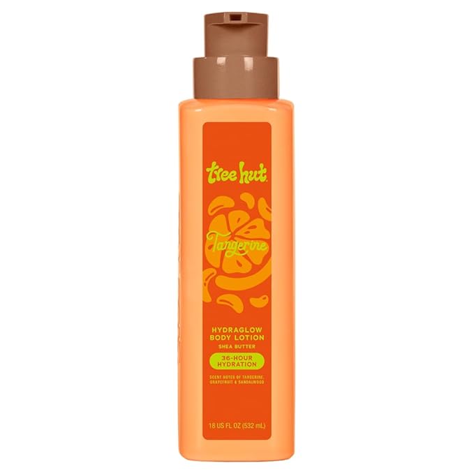 Tree Hut Hydraglow Body Lotion Tangerine, Mothers Day Gifts, Bright Citrus Scent, Hydrating & Moisturizing Daily Lotion for Silky Soft, Glowing Skin, Lightweight Formula, 18 fl oz