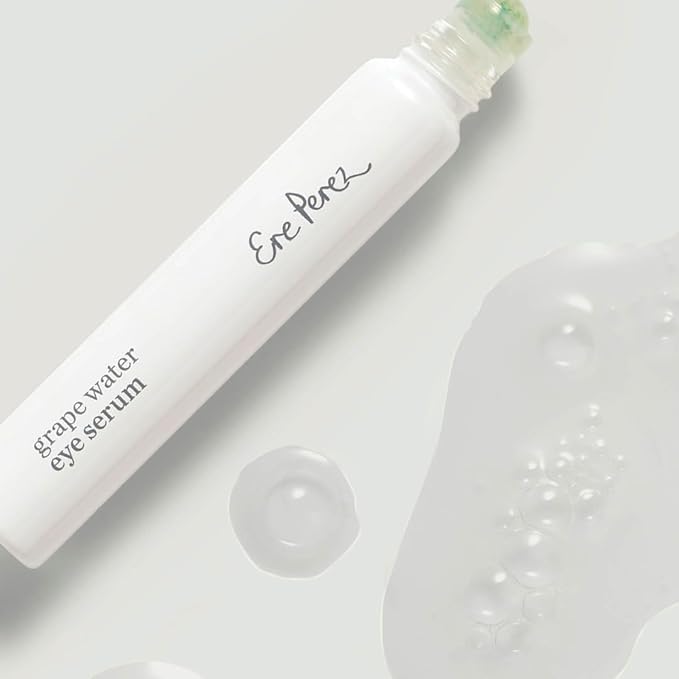 Ere Perez - Grape Water Eye Serum | Decongest, De-Puff, Tone Eye Area | Visibly Smooths + Softens Fine Lines | Peptides, Amino Acids | Vegan, Cruelty-Free, Clean Beauty (0.3 fl oz | 8 mL)