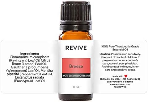 Breeze Essential Oil Blend by Revive Essential Oils - 100% Pure Therapeutic Grade, for Diffuser, Humidifier, Massage, Aromatherapy, Skin & Hair Care