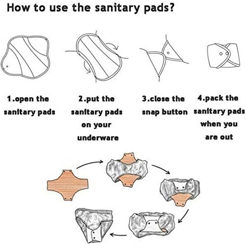 6+1Set Reusable Reusable Menstrual Pads Organic Bamboo Panty Liner Sets, Including 6pcs Daily Use Panty Liner + 1 pcs Mini Wet Bag