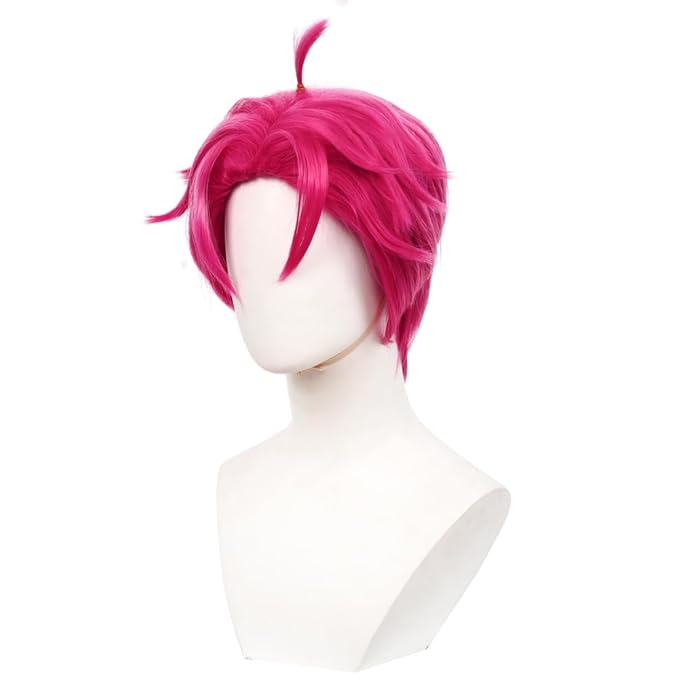 Men Abby Saja Costume Wig Anime Demon Boys Cosplay Props Halloween Party Outfit Accessories Merch Red