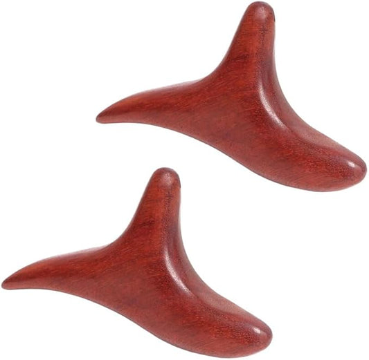 2Pcs Thai Reflexology Master Hand Foot Stress Reliever Ergonomic Wing Massager Wooden SPA Therapy Tool Vibrant Massage Tools Wooden Crafts