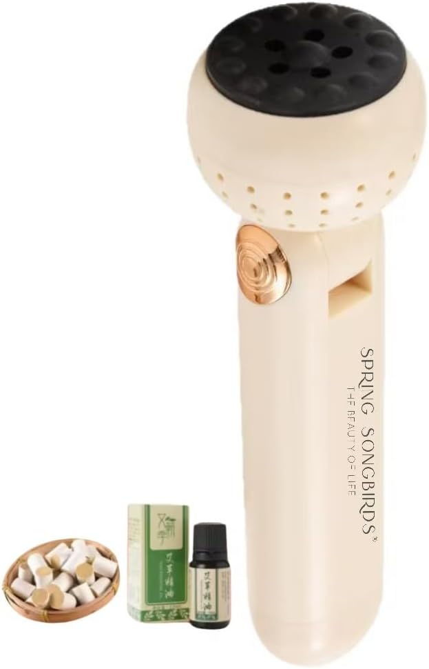 Upgraded Design Moxibustion Gua Sha Kit with Natural Bian Stone, Moxa Herbal Skincare | Stone Massage Kit for Relaxation & Self-Care