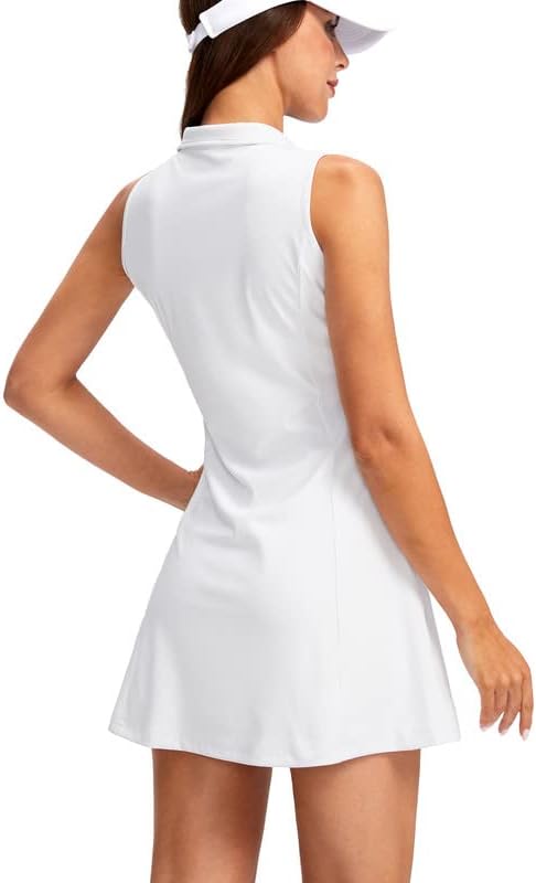 Viodia Women's Tennis Golf Dress with Shorts | Active, Exercise, Workout, Sports, Athletic, Dresses for Women, with Zipper Pockets