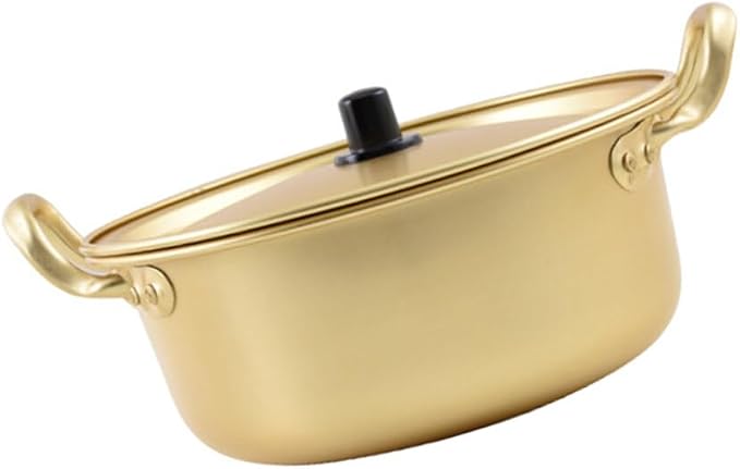 Tofficu Practical Aluminum Cooking Pot for Home Kitchen Multi-function Stew and Noodle Pot Open Fire Heating Ergonomic Design Easy to Clean
