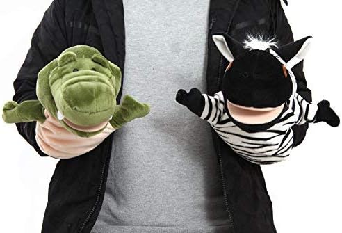 Animal Hand Puppets Set for Kids & Adults - 12.5" Premium Quality Soft Plush Toys with Movable Mouths - Perfect for Storytelling, Teaching, Preschool, Role-Play - Durable, Vibrant, Educational Puppets