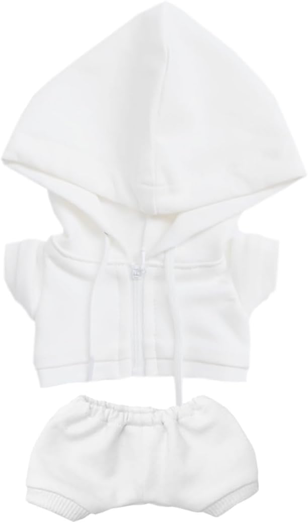 10cm 15cm 20cm Plush Doll Clothes Coat Pants Multi-Color Sportswear Sets Toys Dolls Accessories (White, 10cm)