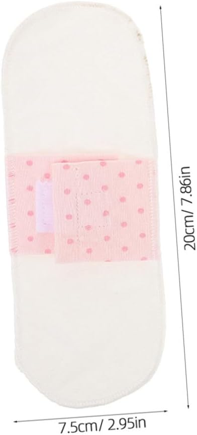 FRCOLOR 5pcs Reusable Washable Cotton Menstrual Pads Lightweight Absorbent Panty Liners for Postpartum and Daily Use Soft Breathable Skin-Friendly Fabric